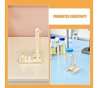 ifundom Kit de 3 Grues Mécaniques à Main en Bois pour Expérience Physique Scientifique Éducatif Stem Modèle de Système de Levage Pédagogique pour Garçon et Filles Activités