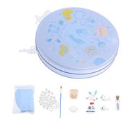 ifundom Kit De Moulage D'empreintes De Bébé Et -né, Moulage Léger Bleu, Kit Souvenir Main Et Pied, Usage Familial Pour Bébé, Présent Mémorable En Boîte Métal