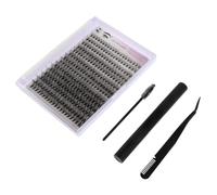 ifundom Kit Individuel de Faux Cils Noir pour Pose à Domicile | Segment Design, Retrait Doux, Pince Courbée, Brosse et Peigne, Accessoires Inclus pour Usage Personnel