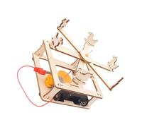 ifundom Kit Manège à Fabriquer Soi-même en Bois, Éducatif Stem pour Garçon et Filles, Modèle de Girouette Matériaux Scientifiques, Apprentissage Mécanique et Circuits Simples, Jeu