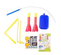 ifundom Lanceur Pneumatique de Fusée Spatiale Rouge Orange pour Garçon et Filles, Extérieur Créatif en Eva, Fusée Aérienne Réglable, Jouets de Plein Air et Lanceur de Nouveautés