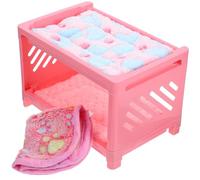 ifundom Lit Superposé pour Petits Animaux, Lit pour Cobayes en Peluche et Plastique, Double Couche, 5 Pièces Matelas et Couvertures, Nid Confortable pour Hamster, Lapin Couleur Aléatoire