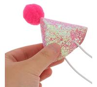 ifundom Lot de 10 Chapeaux D’Anniversaire pour Animaux Paillettes et Pompons Colorés Taille Petite et Moyenne Accessoires Festifs Doux pour Chiens Chats et Lapins Décoration de Fête