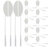 ifundom Lot De 10 Coussinets En Silicone Auto-adhésifs Ovales Blanc, Électrodes Flexibles Pour Stimulation Musculaire, Adaptés Pour Électrostimulateur, Usage Et Massage Corporel Professionnel
