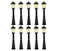 ifundom Lot de 10 Mini Lampadaires en Résine pour Micro-paysages, Éclairage Public du Village, Lampes Miniatures Décoratives pour Maisons de Poupée et Jardins Féeriques, Style