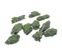 ifundom Lot de 10 Roches Miniatures avec Mousse, Fausses Pierres Décoratives pour Diorama, Maquette, Paysage Miniature, Modélisme Ferroviaire, Table à Sable, Décoration Bonsaï Gris Argenté