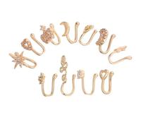 ifundom Lot de 11 Faux Anneaux de Nez de U, Épingles à Nez sans Piercing pour Femmes et Hommes, Ornés de Zircon, Légers et Confortables, Bijoux de Corps Polyvalents pour Usage Quotidien