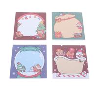 ifundom Lot de 12 Blocs-Notes Adhésifs de Noël Carrés 4 Motifs Assortis Autocollants Décoratifs pour Bureau Maison et École Papier Adhésif Notes Rapides et Listes Pratiques