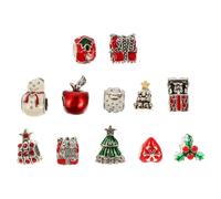ifundom Lot de 12 Breloques de Noël en Alliage pour Fabrication de Bijoux Perles pour Bracelets DIY Pendentifs Variés Festifs Accessoires Créatifs pour Créations Personnalisées