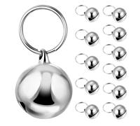 ifundom Lot de 12 Clochettes en Métal Argentées 18 MM pour Collier de Chien et Chat Accessoires de Dressage et Suivi des Animaux Pendentifs Sonores Solide pour Petits Chiens et Loisirs