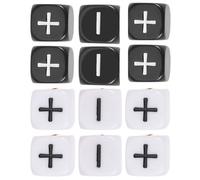 ifundom Lot de 12 Dés Acryliques Noir et Blanc Signes Plus et Moins, Gros Dés Six Faces pour Jeux de Société, Jeu Éducatif Garçon et Filles, Accessoires de Jeu de Grosse Taille, Lecture