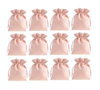 ifundom Lot de 12 Sachets à Cordon en Flanelle Rose 9X12 CM Pochettes Présents pour Bonbons et Friandises Paquet Décoratifs pour Mariage et Fête Emballage Romantique pour Présents