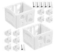 ifundom Lot de 12 Set de Set de Supports Universels de Stores Vénitiens 2,5 Cm, Boîtier Blanc, Kit de Fixation Mural avec 24 Vis et Chevilles, Réparation et Remplacement pour Rails