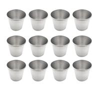 ifundom Lot de 12 Tasses à Shot en Acier Inoxydable Argenté, Surface Lisse et Empilables, Capacité 45ml, Légères, pour Pique-niques et Réunions Familiales