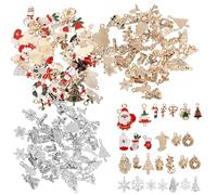 ifundom Lot de 150 Breloques de Noël en Alliage Métal Pendentifs Flocon de Neige et Motifs Festifs pour Fabrication de Bijoux DIY Bracelets et Colliers Décoration Artisanale Noël