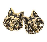 ifundom Lot de 2 Autocollants Décoratifs Métalliques 3D de Loup Doré, Emblèmes Extérieurs Résistants aux Intempéries pour Voiture, Camion, Moto - Adhésif Puissant pour