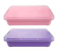 ifundom Lot de 2 bacs sensoriels avec Couvercle - Bac sensoriel en Plastique empilable pour Jouer avec Le Sable et l'eau - Portable pour Enfants, idéal pour l'intérieur et l'extérieur,