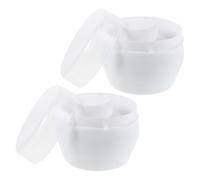 ifundom Lot de 2 Boîtes à Poudre pour Bébé Blanches avec Porte-houppette, Étui Compact et Portable, Pot de Poudre de Corps Format Voyage, Applicateur Doux pour Soin Peau Sensible
