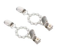 ifundom Lot de 2 Boucles d'Écharpe Élégantes avec Cristaux et Perles Accessoire Décoratif pour Châle Pull et Cardigan Pinces Mode pour Femmes pour Soirées et Cérémonies