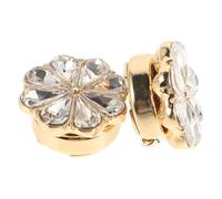 ifundom Lot de 2 Boutons de Manchette Fleurs en Alliage Doré Strass, Cache-boutons Élégants pour Chemises et Robes Femme, Accessoires de Mode pour Mariage et Tenues Habillées