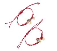 ifundom Lot de 2 Bracelets Tressés Style Chinois Cordon Rouge et Bleu Décoration de Poignet Bracelets Rouges de Bénédiction pour Femmes Accessoires Mode Nouvel An et Saint-valentin
