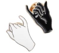 ifundom Lot de 2 broches assorties noir et blanc pour sac à dos et vêtements, épingle de poitrine pour pull et chapeau, symbole de et amour, accessoire mode polyvalent et élégant