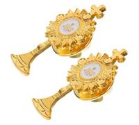 ifundom Lot de 2 Broches de Croix, Petites Épingles à Vêtements Chrétiennes, Accessoire pour Robe de Baptême, pour Pâques, Noël et Fêtes, Finition Métal Argenté, Style Discret et Raffiné