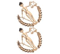 ifundom Lot de 2 Broches Justice en Métal Doré Émail Goutte D’Huile Insignes de Revers pour Homme Pendentifs Balance Justice Bijoux Avocat pour Costume Professionnel