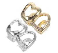 ifundom Lot de 2 Couronnes Dentaires Décoratives en Forme de Cœur Couronnes Dentaires Hip-Hop Dorées et Argentées Bijoux de Dents Légers pour Cosplay Halloween et Fêtes