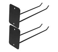 ifundom Lot de 2 Crochets Muraux en Fer Noir, Support de Rangement Mural pour Outils de Jardin et Garage, Porte-balai Multifonctionnel, Gain de Place pour Pelles, Balais et Bêches,