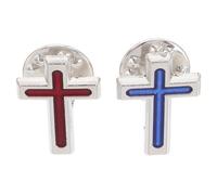 ifundom Lot de 2 Épingles Chrétiennes de Croix de Jésus Broches Religieuses pour Vêtements de Revers Homme Accessoires pour Cérémonie Fête et Baptême Métal Solide Finition Argentée