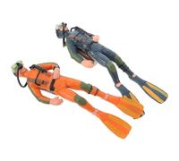 ifundom Lot de 2 Figurines de Plongeurs Miniatures en PVC Décorations Aquarium Réalistes Modèles de Plongeur Simulés pour Apprentissage et Représentation Accessoires pour Collection et