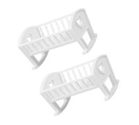 ifundom Lot de 2 Lits Bébé Miniatures en Bois Blanc pour Maison de Poupée, Berceau de Poupée Réaliste, Mobilier Miniature Décoratif, Accessoires pour Jeu D’garçon et Filles, 2 Pièces