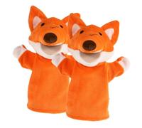 ifundom Lot de 2 Marionnettes à Main Renard en Peluche Douce Bouche Mobile, Jouets Éducatifs Interactifs pour Garçon et Filles, Marionnettes de Dessins Animés pour Jeux de Rôle et Fêtes,