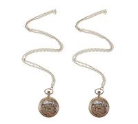 ifundom Lot de 2 Montres de Poche pour Homme - Montre de Poche à Quartz de Style Chemin de Fer - à remontage Manuel avec chaîne, idéales comme Cadeaux de Noël, Costumes ou événements Steampunk.