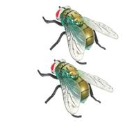 ifundom Lot de 2 Mouches Factices Réalistes en Plastique Modèle de Mouche de Simulation Jouets Insectes pour Garçon et Filles Farce d'halloween et Décoration Pédagogique Solide
