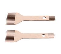 ifundom Lot de 2 Peignes à Tisser en Bois à Double Extrémité, Outil de Tissage Portable pour Tapisserie et Tricot, Dents Larges Anti-Casse, Accessoires Artisanat Couture et Tissage,