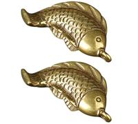 ifundom Lot de 2 Pendentifs Porte-clés en Laiton Forme Carpe, Breloques Suspendues pour Bijoux Diy, Charmes Carpe Amulette, Décoration Paquet et Accessoires Artisanaux