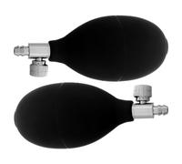ifundom Lot de 2 Poire de Gonflage en PVC et Métal pour Moniteur de Pression, Valve de Dégonflage Incluse, Poignée Confortable, Utilisation à Domicile et en Hôpitaux
