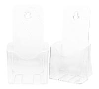 ifundom Lot de 2 Porte-brochures en Acrylique Transparent A6, Présentoir Mural Simple Couche, Support de Documents Compact pour Bureau, Hôtel, École, Organisateur de Dossiers Polyvalent