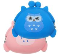 ifundom Lot de 2 Porte-Monnaie en Silicone Motif Chouette Petite Pochette à Monnaie Mignonne Compact et Léger pour Femmes Filles Usage Quotidien et Voyage