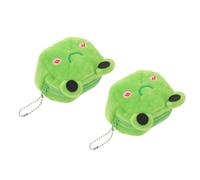ifundom Lot de 2 Porte-Monnaie Grenouille Mignon en Peluche pour Femme Mini Portefeuille Zippé Vert Porte-Clés Pratique pour Shopping Vacances et Usage Quotidien