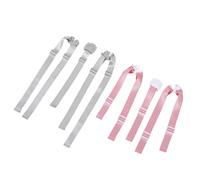ifundom Lot de 2 Sangles de Sécurité à 5 Points pour Poussette et Chaise Haute Bébé Sangles Réglables en Tissu Doux Bicolore Gris et Rose Harnais Anti-Chute Compatible pour Repas et