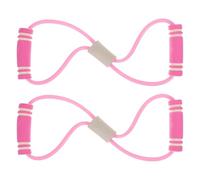 ifundom Lot de 2 Set de Bandes de Résistance Élastiques de 8 Poignées Antidérapantes Couleur Rose pour Renforcement des Bras et Épaules Fitness Pilates Yoga et Rééducation à Domicile
