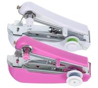 ifundom Lot de 2 Sets de Machines à Coudre Portables Manuelles Mini, Outil de Couture Léger et Compact, Machine à Coudre de Table pour Réparations Rapides à Domicile Couleur Aléatoire