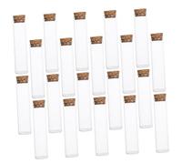 ifundom Lot de 20 Bouteilles en Verre avec Bouchon en Liège, Capacité 60ml, Multifonctionnelles et Étanches, pour Allumettes et Décorations D'intérieur