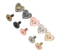 ifundom Lot de 20 Clous à Vis Plats de Cœur pour Paquet à Main Alliage Galvanoplastie Couleurs Variées Rivets DIY Couture Arrière Accessoires Décoration Valises et Paquet Cuir