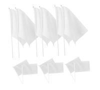 ifundom Lot De 20 Drapeaux à Main Vierges 20x30 Cm Manches Pp 40 Cm Pour Événements Sportifs, Signalisation Arbitrage Football Et Fan Zone Extérieur