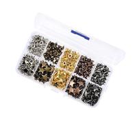 ifundom Lot de 200 sets de Rivets Étoiles en Acier Inoxydable Antirouille 5 Couleurs Assorties Adaptés pour Vêtements Paquet et Artisanat du Cuir Rivets Solide pour DIY et Réparation