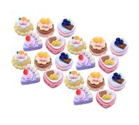 ifundom Lot de 25 Gâteaux Artificiels Gâteaux À Dessert Breloques pour Cheveux Support De Gâteau Comestible Mini Étuis À Gâteaux Boîte À Gâteau Bento Support À Gâteaux